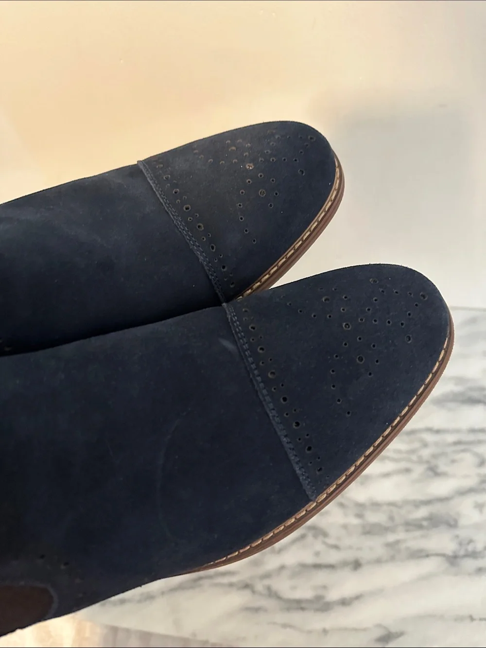 Stacy Adams Maury Men's Cap Toe Suede Chelsea Boots Navy Blue Size 12M